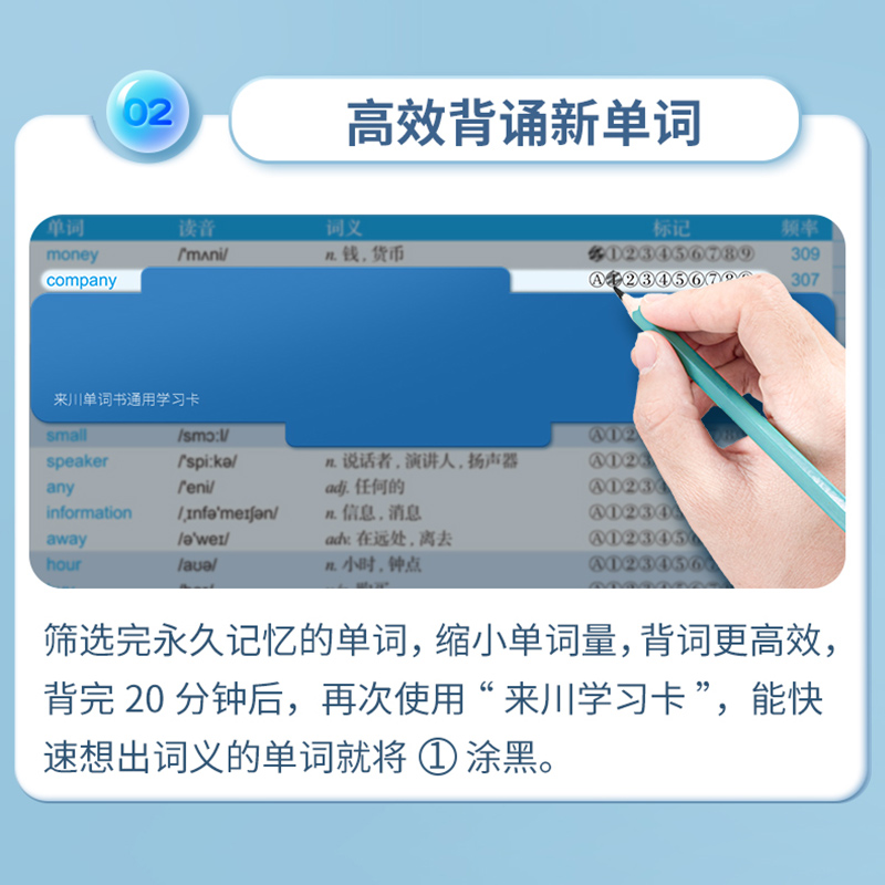 来川高中英语词汇高考英语单词词频蓝宝书新高考教材辅导书3500词语法讲练分级精读文字运用阅读长难句高一二三词汇手册教辅资料书