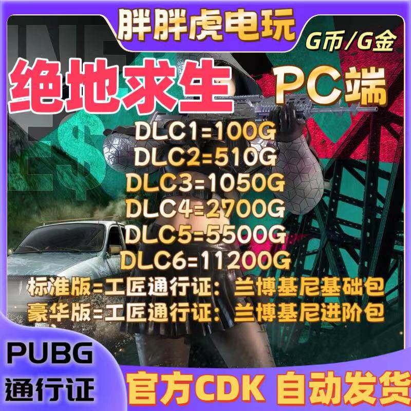 PUBGG币CDK兑换码绝地求生金币吃鸡G游戏币皮肤点卷官方充值激活