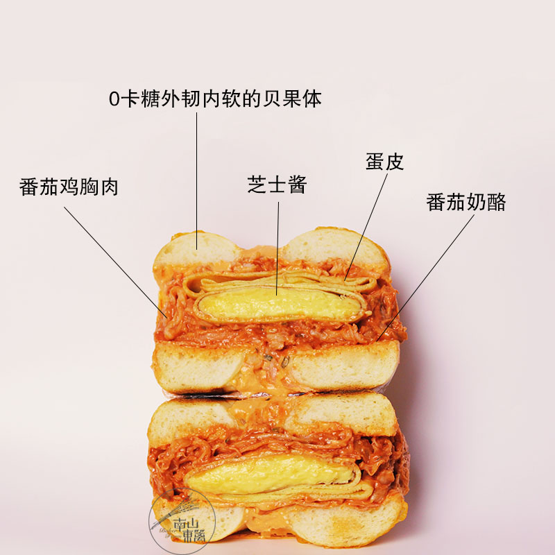 【更新】南山东篱牛肉金枪鱼牛油果番茄蛋皮芝士鸡胸贝果三明治 - 图1