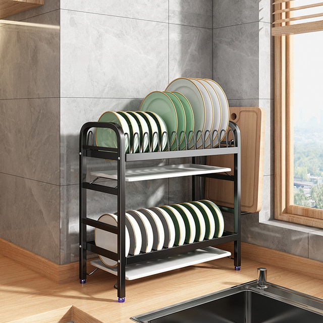 Kitchen bowl rack drain rack cabinet storage rack household countertop multi-function bowl plate bowl plate chopsticks storage rack box
