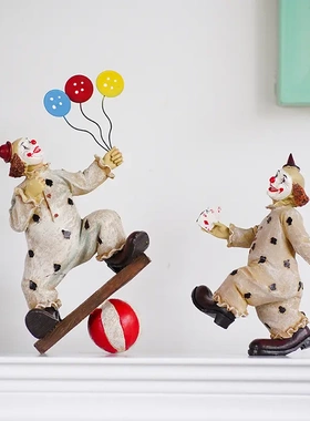 欧式复古马戏团小丑手办可爱公仔