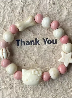 景德镇陶瓷手链胡须猫hellokitty