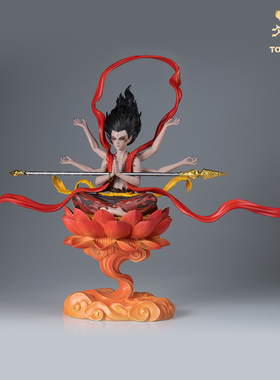 铜师傅正版火莲六臂哪吒铜摆件