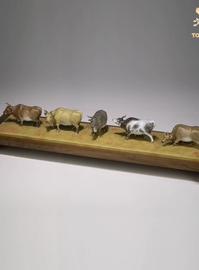 铜师傅五牛积福办公室铜摆件