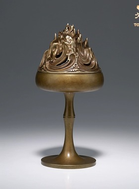 铜师傅全铜香炉摆件高杆博山炉