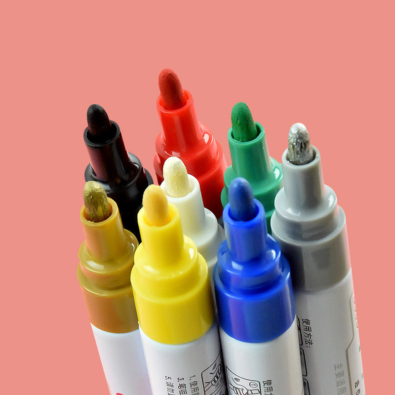 得力油漆笔12支装 白色记号笔 白漆轮胎字母不可擦不褪色防水油性马克笔 画鞋的涂鸦 签字金色银色黑色,淘宝优惠券,粉丝福利购,淘宝优惠卷