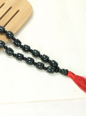 新疆和田玉佛珠手串青玉路路通