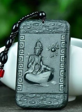 玉阅珠宝和田青玉观音吊坠男款