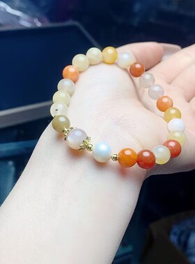 玉阅珠宝天然金丝玉复古手链女款