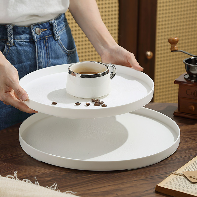 欧式圆形托盘家用放水杯简约商用酒店置物盘水果零食甜品展示盘,淘宝优惠券,粉丝福利购,淘宝优惠卷