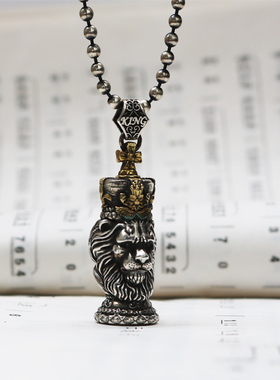 匠艺原创925纯银辛巴狮王吊坠新品项链饰品潮个性复古做旧挂坠