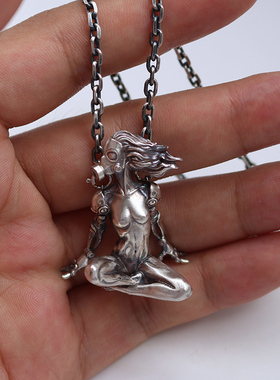 原创纯银暗黑吊坠小众手工挂件