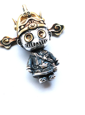 小众原创公仔纯银复古饰品吊坠