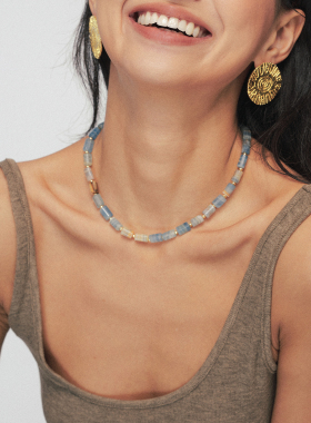 A Ray of Sunlight25秋冬埃及系列沙漠绿洲蓝方解石项链度假欧美