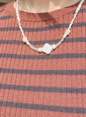 ZZXQ买手店8013LAB新品「玉树琼枝」原创设计白蝶贝串珠项链小众