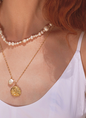 A Ray of Sunlight 度假自由岛屿系列天然淡水珍珠项链女百搭叠戴