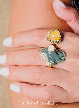 A Ray of sunlight原创设计涟漪镂空戒指女小众设计师款轻奢饰品