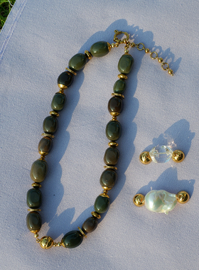 GAGA Studios原创阿拉善玛瑙碟片磁吸项链可加白水晶吊坠多种戴法