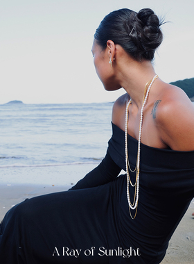 A Ray of sunlight原创多层可拆卸蛇骨链长款毛衣链轻奢小众项链