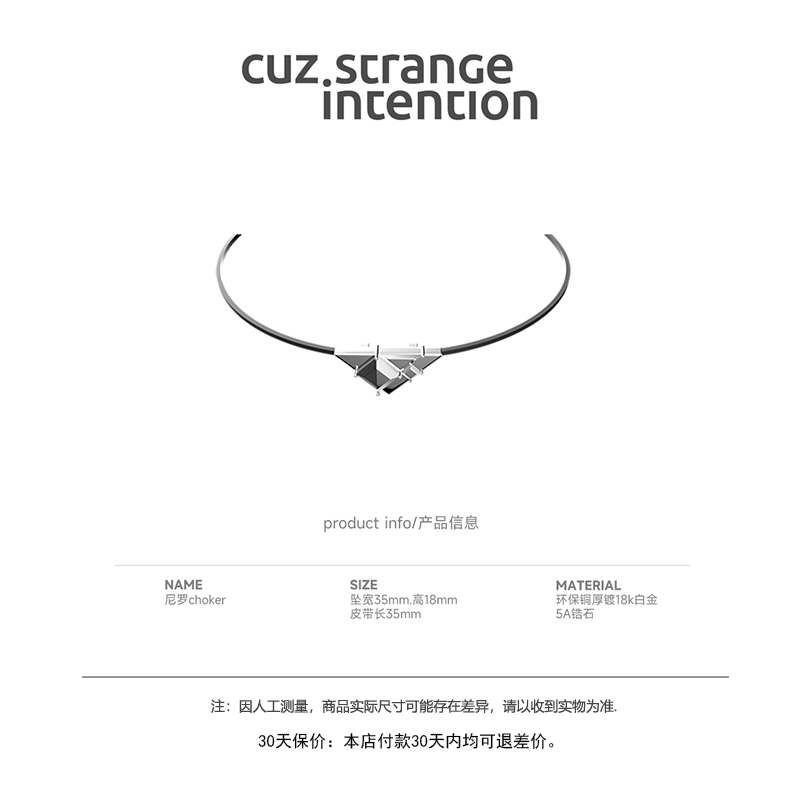 ZZXQ买手店Cuz Strange Intention尼罗choker束颈项链项圈颈带ins - 图2