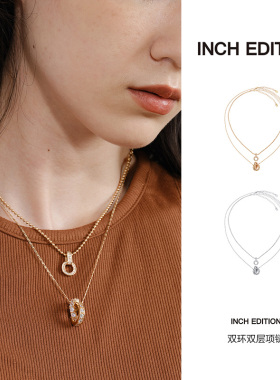 INCHEDITION双环双层项链小众