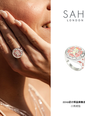 SAHI珐琅小众原创小熊戒指