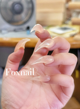 立体鹰爪美甲爪子穿戴甲cos甲片裸粉渐变亚文化欧美辣妹小众个性