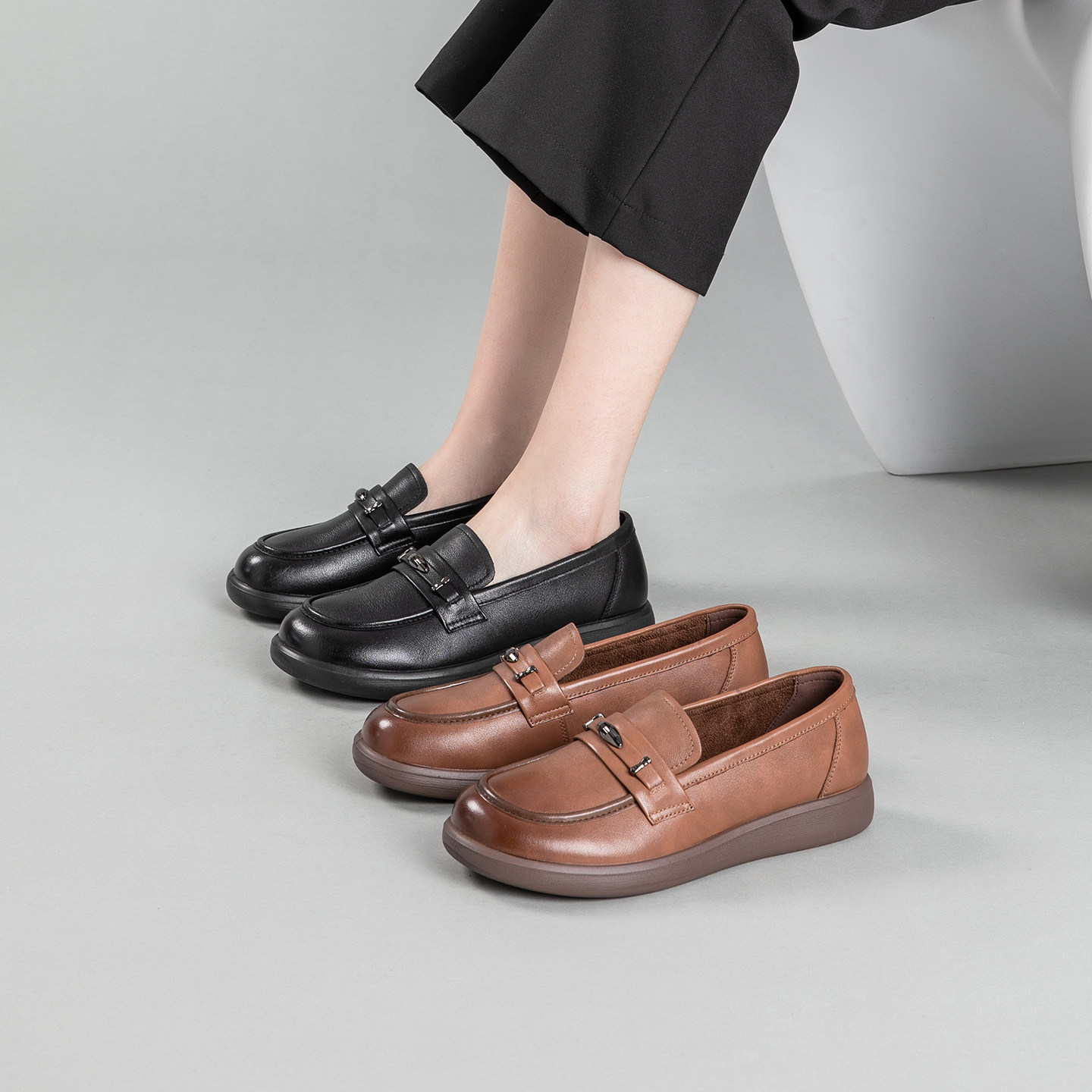 康奈女鞋2026春季新品休闲百搭小皮鞋软底舒适妈妈鞋日常深口单鞋,淘宝优惠券,粉丝福利购,淘宝优惠卷