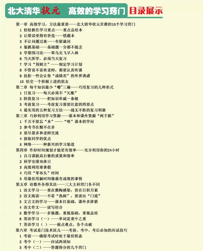 清华北大不是梦高效学习方法全集我是这样考上的北大清华状元高效的学习习惯+学习窍门初高中学生都适合的书籍高考清华学霸笔记-图3