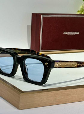 高定JACQUES JMM Quentin纯手工斧头徽标方形太阳镜男女方框墨镜