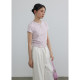 ເສື້ອຍືດແຂນສັ້ນ ຮອບແອວ smocked neck