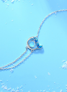 月光闺蜜纯银森系手链小清新