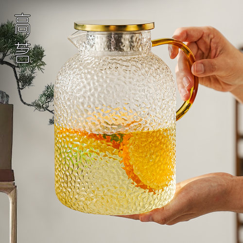 3L大容量冷水壶耐高温食品级夏天开水凉水壶玻璃茶壶大号家用储水 - 图1