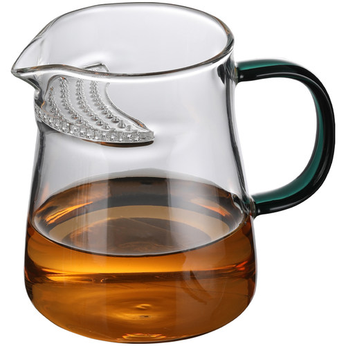 玻璃月牙公道杯茶漏一体绿茶专用茶具过滤泡茶滤网功夫分茶器耐热 - 图3