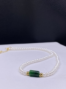 和田玉复古淡水人造珍珠全新