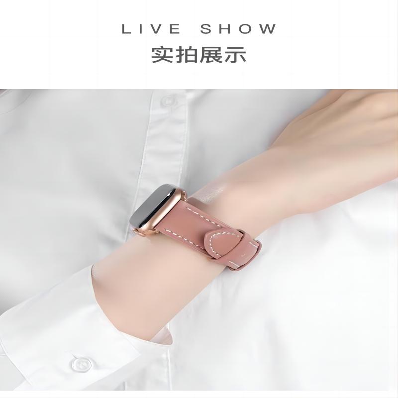 推荐精选舒适柔软羊皮表带 适用于苹果apple watch8 男女士手配件