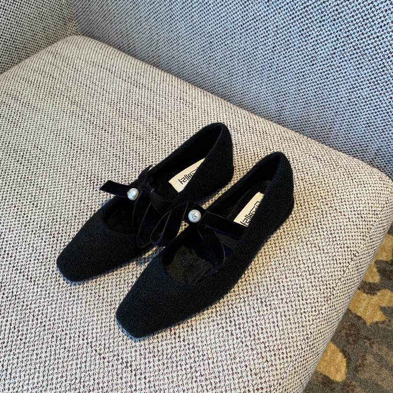 【TFM】高级感法式气质平底加绒单鞋女2025冬季毛呢方头通勒棉鞋,淘宝优惠券,粉丝福利购,淘宝优惠卷