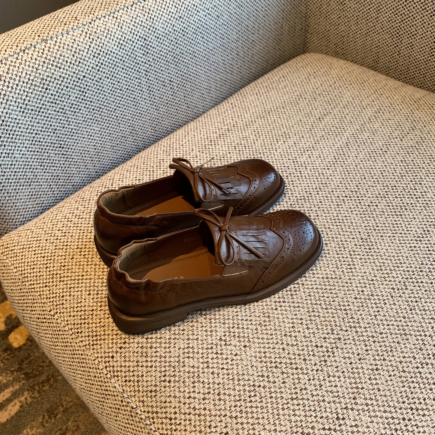 【TFM】2026新款英伦风布洛克鞋女复古流苏蝴蝶结平底小皮鞋单鞋,淘宝优惠券,粉丝福利购,淘宝优惠卷