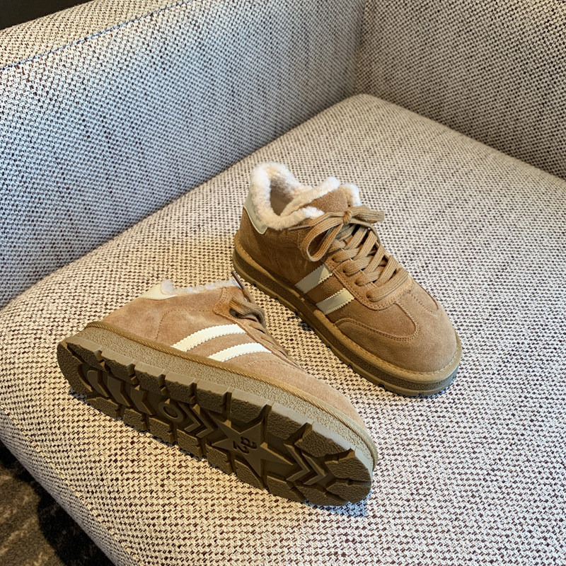 【TFM】棉鞋女冬季2025年新款真皮系带休闲厚底加绒板鞋女德训鞋,淘宝优惠券,粉丝福利购,淘宝优惠卷