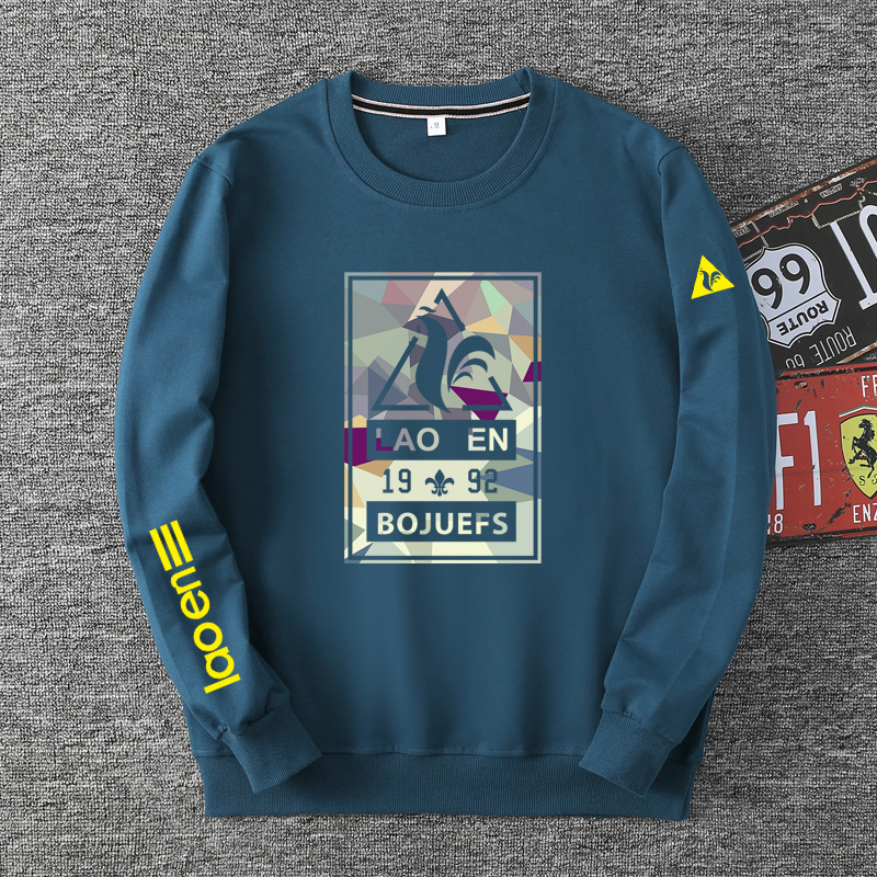 法国公鸡胖哥特大码卫衣男士纯棉圆领上衣潮胖子简约休闲春秋单款 - 图2