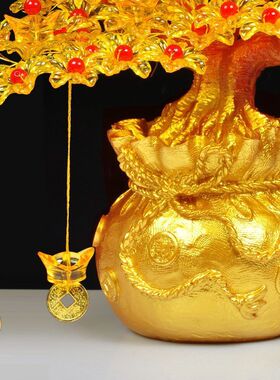 手工串珠发财树材料包diy编织家居摆件珠子工艺品散珠制作摇钱树