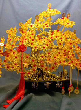 手工编织花束手工发财树全套客厅摆放花金钱树迎客松招财树diy