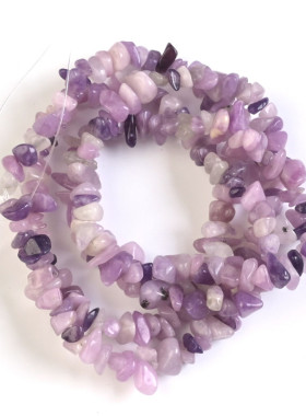 天然有孔水晶碎石链子各种水晶半成品原石diy手链项链饰品