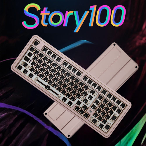 Story100 机械键盘客制化套件铝合金gasket金属cnc铝坨坨三模RGB - 图0