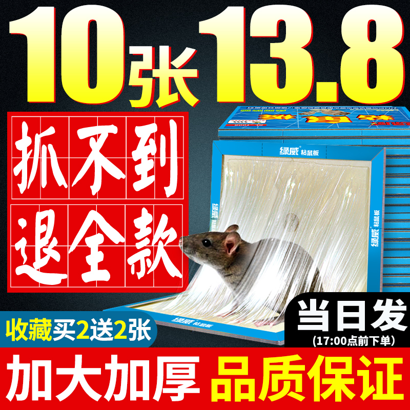 粘鼠板强力胶水粘大老鼠捉抓灭捕超加厚加大驱沾鼠神器家用一窝端-图0