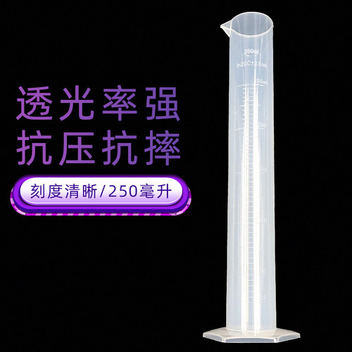 塑料量筒量杯带刻度线 100 250 500 1000ml 厨房实验室透明测试管 - 图0