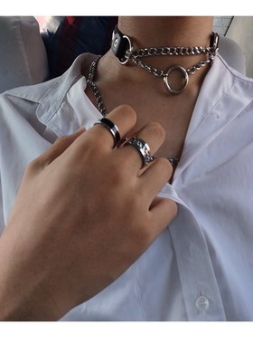 男士戒指感冷淡风黑色陶瓷男潮流个性男款ins钛钢大码中性