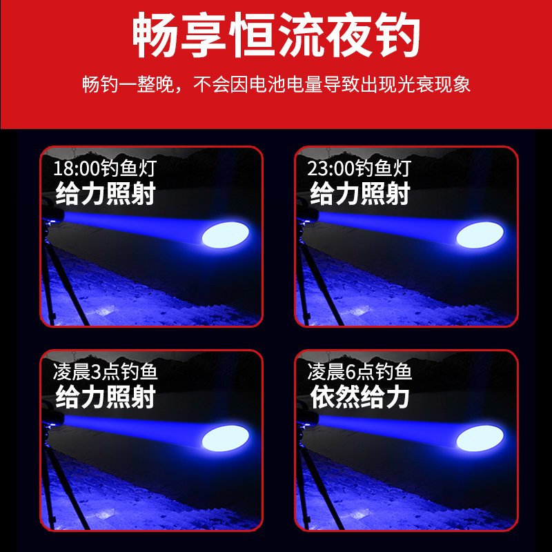 北京顶点H980S钓鱼灯强光夜钓激光镭射炮大功率氙气灯蓝光超亮