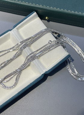 S925银镀白金满天星菜花链日韩简约风小众设计锁骨链单链