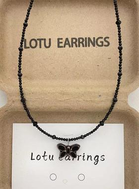Lotu earrings-清冷黑色系串珠项链合集